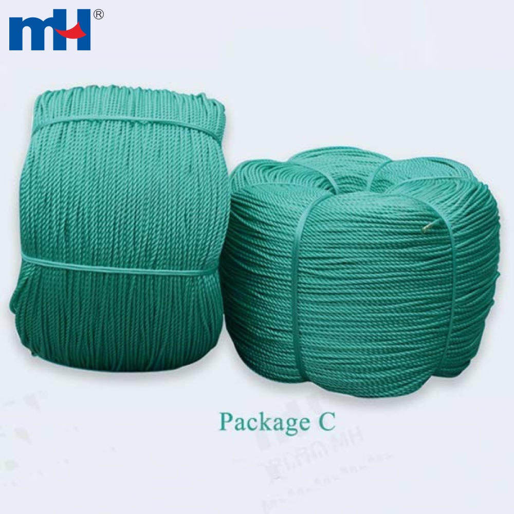 Stacked fishing nets and ropes red, green, blue and white 6925045