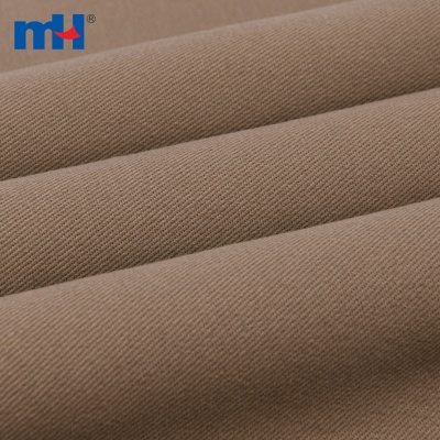 65/32/3 Polycotton Khaki Stretch Twill Fabric