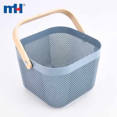 Plastic Storage Risatorp Basket With Wooden Handle