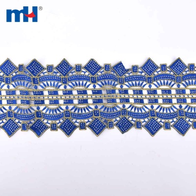 African Rhinestone Lace Trim