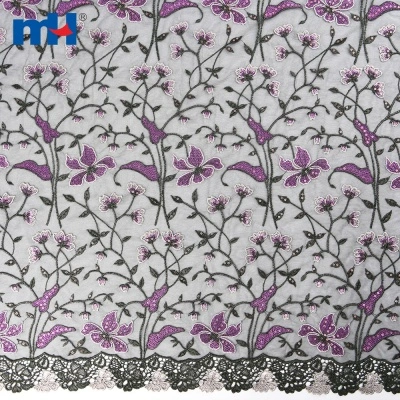 Floral Embroidery Mesh Lace Fabric