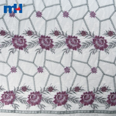 Metallic Embroidery Mesh Lace Fabric