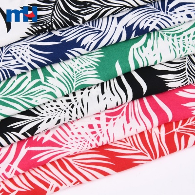 30S Palm Tree Printed Rayon Material Fabric