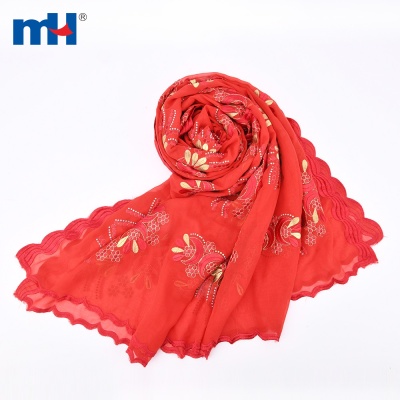 Rhinestone Embroidery Scarves