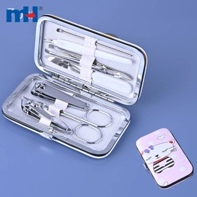 7pcs Cartoon Case Stainless Steel Nail Grooming Kit