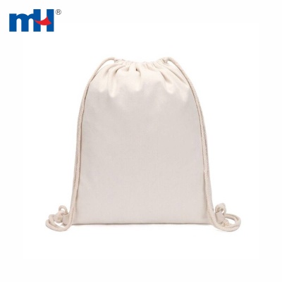 Natural Cotton Drawstring Backpack Bag