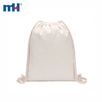 Natural Cotton Drawstring Backpack Bag