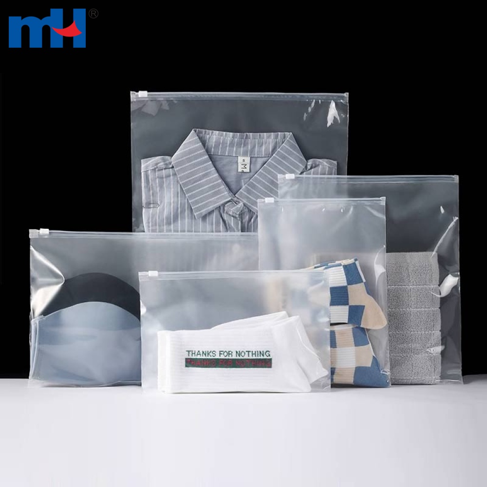 PE/EVA Transparent and Frosted Slider Lock Plastic Packaging Bags