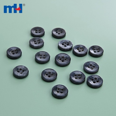 4 holes Resin Button in Black