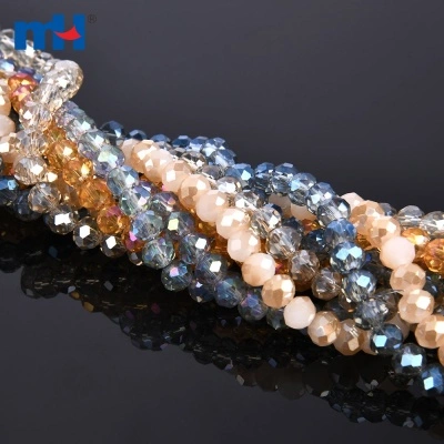 6mm Faceted Rondelle Crystal Glass Beads