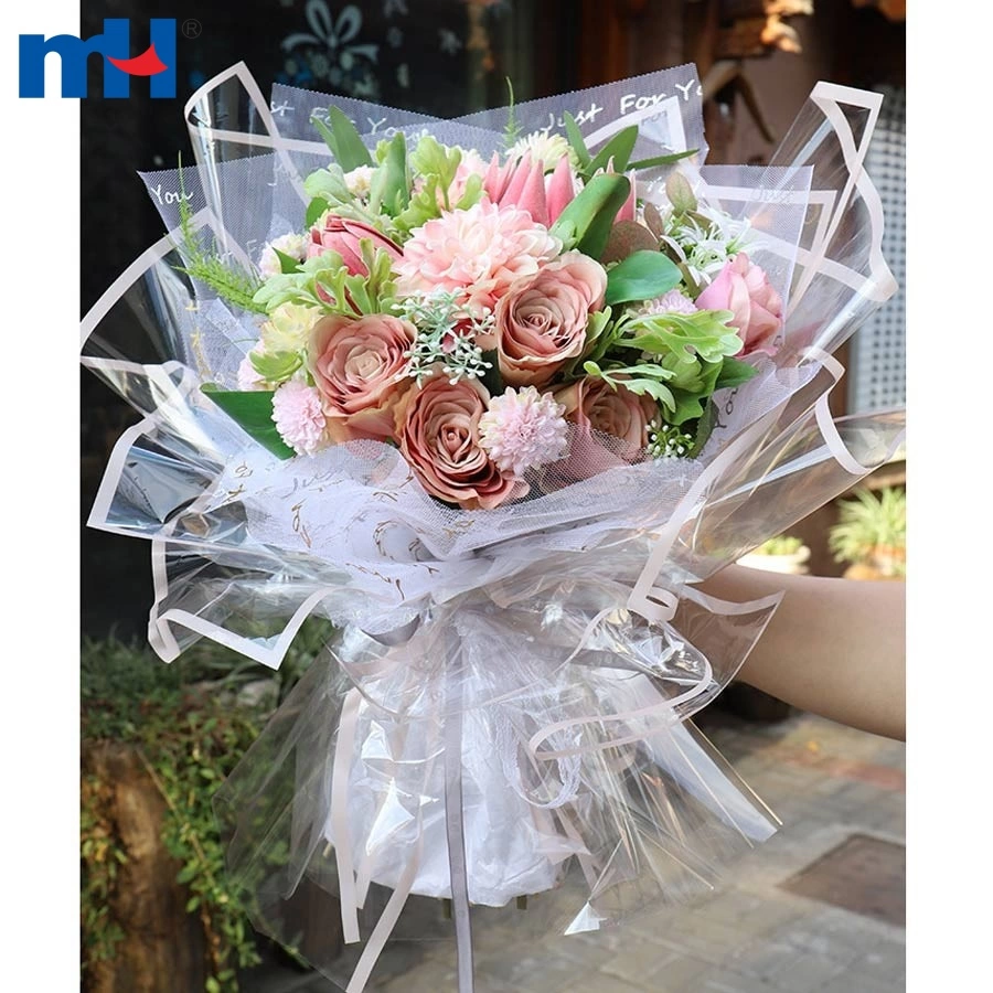 Waterproof Transparent OPP Flower Wrapping Paper with Happy