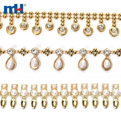 20mm Teardrop Rhinestone Fringe Trim