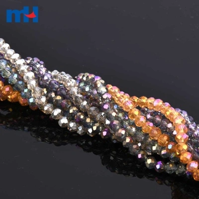 4mm Faceted Rondelle Crystal Glass Beads