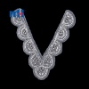 Beaded V-neck Embroidered Mesh Collar