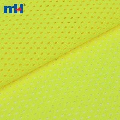 100% Polyester Neon Yellow Interlock Mesh Fabric