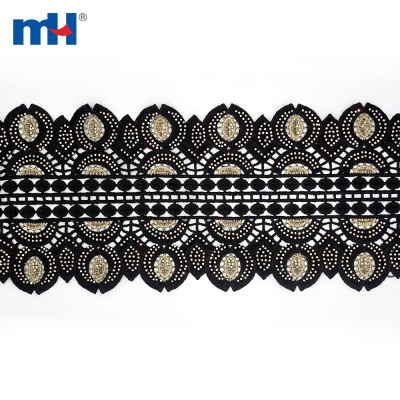 African Rhinestone Lace Trim