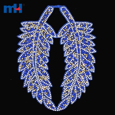 Special Shape Hot-fix Rhinestone Pattern Lace Collar