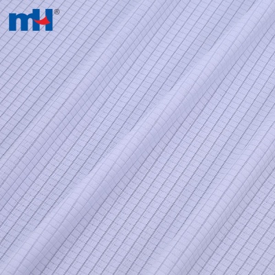 Grid-Textured Jacquard Polyester Interlock Fabric