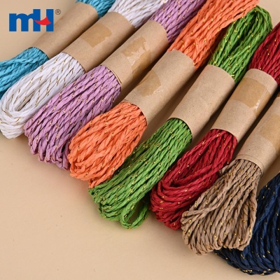 Twisted Paper Rope with Metallic Yarn