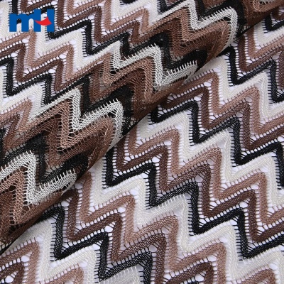 Wave Pattern Polyester Lace Fabric