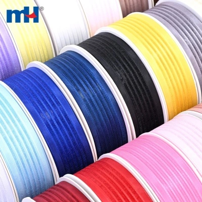 1 inch Wide Striped Organza Ribbon
