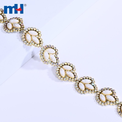 22mm Plastic Rhinestone Chain with Glass AB Stones