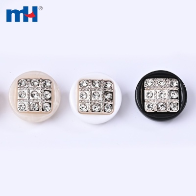 40L Plastic Rhinestone Button