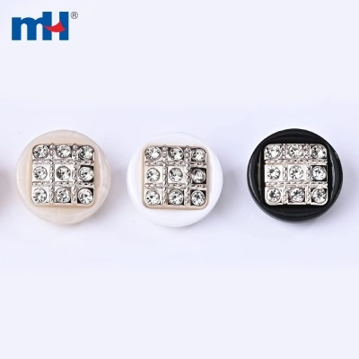 40L Plastic Rhinestone Button