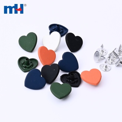 Metal Tack Button with Heart Shape