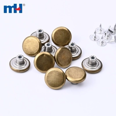 Plain Round Metal Jeans Button