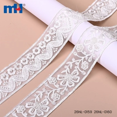 Organza Lace Trim with Beads