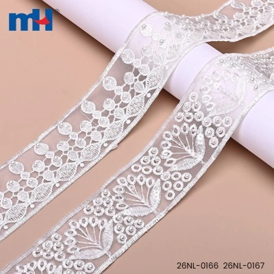 Organza Lace Trim with Beads & Sequins