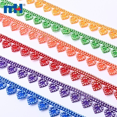 23mm Plastic Rhinestone Chain with White AB Glass Stones