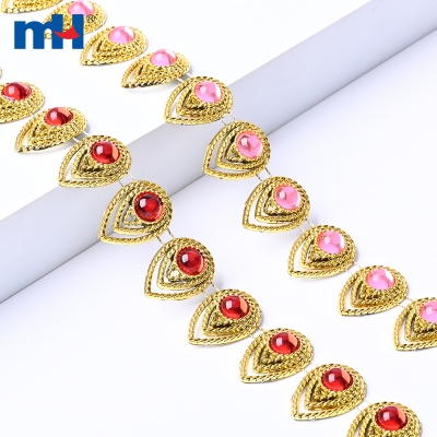 25mm Plastic Rhinestone Chain with Ceramic Stones