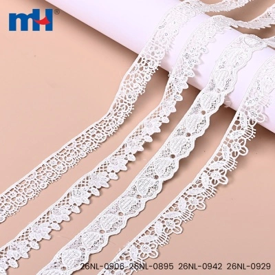 Water Soluble Guipure Lace Trim with Sequins
