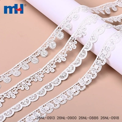 Narrow Water Soluble Stripe Lace Trim with Sequins