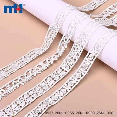 Narrow Chemical Lace Trim with Sequins