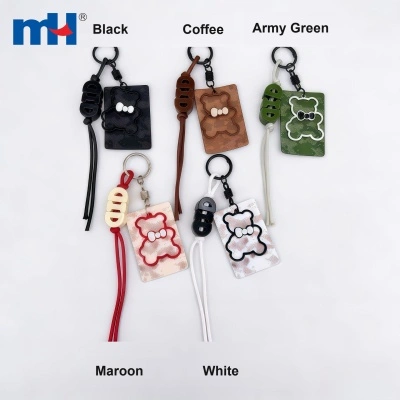 Bear & Letter Waxed Cord Bag Charm