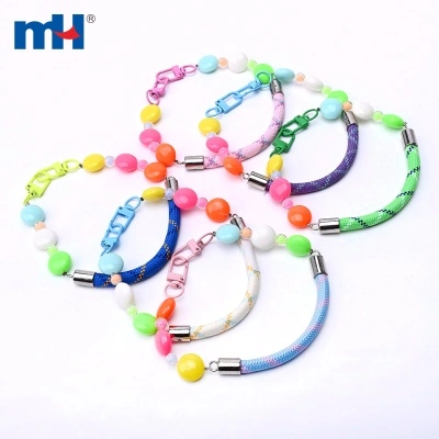 Candy Bead Rope Wrist Strap Lanyard