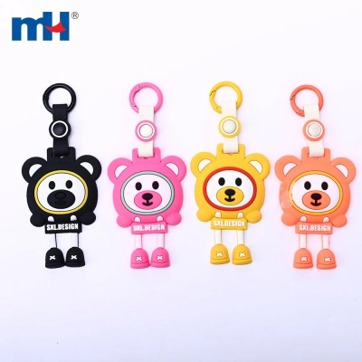 Cartoon Bear PVC Charm Keychain