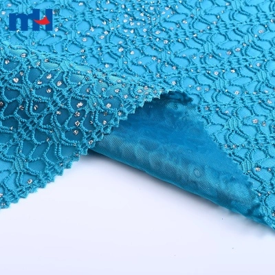 Rhinestone Openwork Lace Compound Fabric