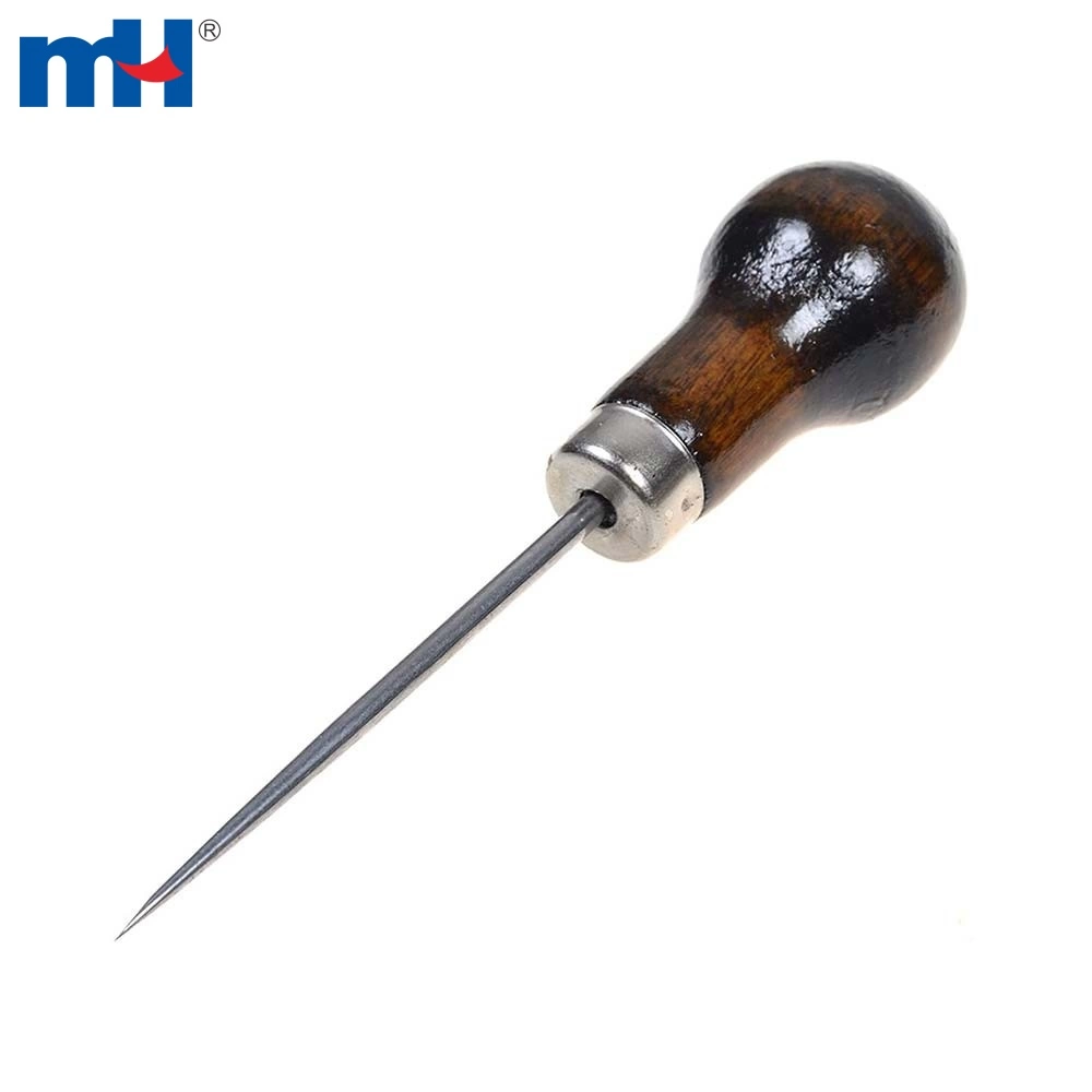 Wooden Handle Straight Needle Shoe Repair DIY Leather Punch Drill