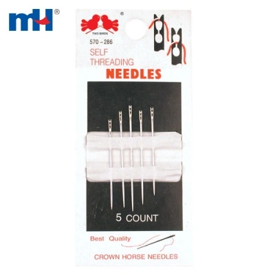 Self-threading Sewing Needles