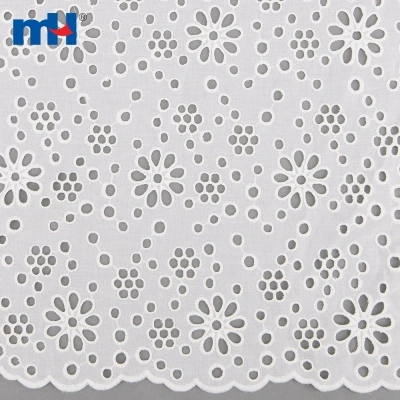 Cotton Embroidered Eyelet Lace Fabric