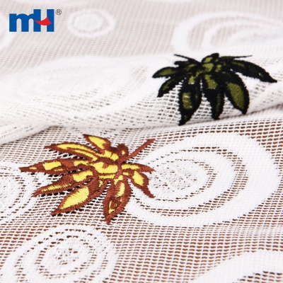 Maple Leaf Embroidered Mesh Fabric