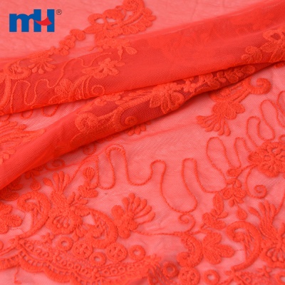 Wedding Embroidery Net Lace Fabric