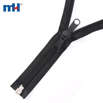 #10 Open End Nylon Zipper with Two Long Pulls