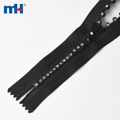 #3 Black Rhinestone Zipper