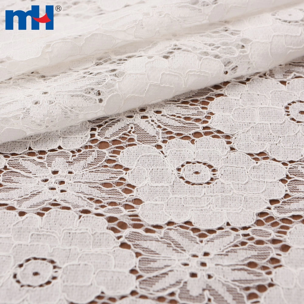 Soft White Stretch Corded Lace Fabric Manufacturer
