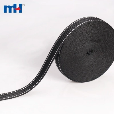 Black Saddle Stitched PP Webbing Tape